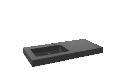 Storke Scuro High Asymmetrisch Linkse Wastafel Mat Kwarts 110 X 52 Cm