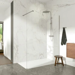 Balmani Modular Inloopdouche 120 X 200 Cm Helder Glas Brushed CoolMetal Profiel