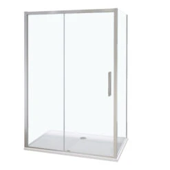 Luca Varess Senses Douchehoek Met Schuifdeur En Vaste Zijwand 90 X 160 Cm Helder Glas Glanzend Chroom Profiel