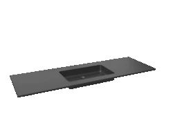 Storke Scuro Enkele Wastafel Mat Kwarts 155 X 52 Cm