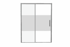 Luca Varess Senses Linkse Douche Schuifdeur 160 X 200 Cm Helder Glas Met Matte Strook Glanzend Chroom Profiel