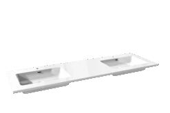 Storke Diva Dubbele Wastafel Glanzend Composiet Marmer 165 X 52 Cm