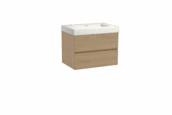 Storke Edge Zwevend Badkamermeubel 75 X 52 Cm Natuur Eik Met Mata High Enkele Wastafel In Solid Surface