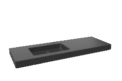 Storke Scuro High Asymmetrisch Linkse Wastafel Mat Kwarts 150 X 52 Cm