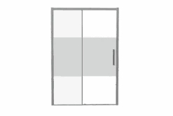 Luca Varess Senses Linkse Douche Schuifdeur 140 X 200 Cm Helder Glas Met Matte Strook Glanzend Chroom Profiel