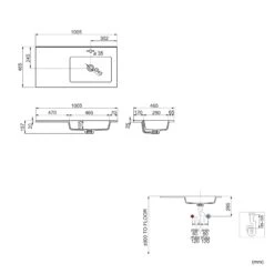 Linie Vano Asymmetrisch Rechtse Wastafel Mat Composiet Marmer 100 X 46 Cm -Badkamerwinkel b21f2cae742a49c2112823590da77aa5ec8205c4 Linie vano preinstall AR 1005x465x20