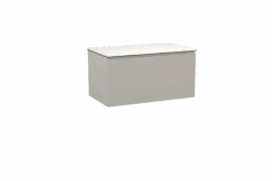 Storke Ribs Zwevend Badkamermeubel 95 X 52 Cm Zijdegrijs Met Tavola Enkel Tablet In Solid Surface Mat Wit Verticale Symmetrische Rechte Ribbel