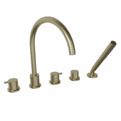 BLAUFOSS Round 5-gats Badrandkraan Brushed Champagne Gold Incl. Handdoucheset