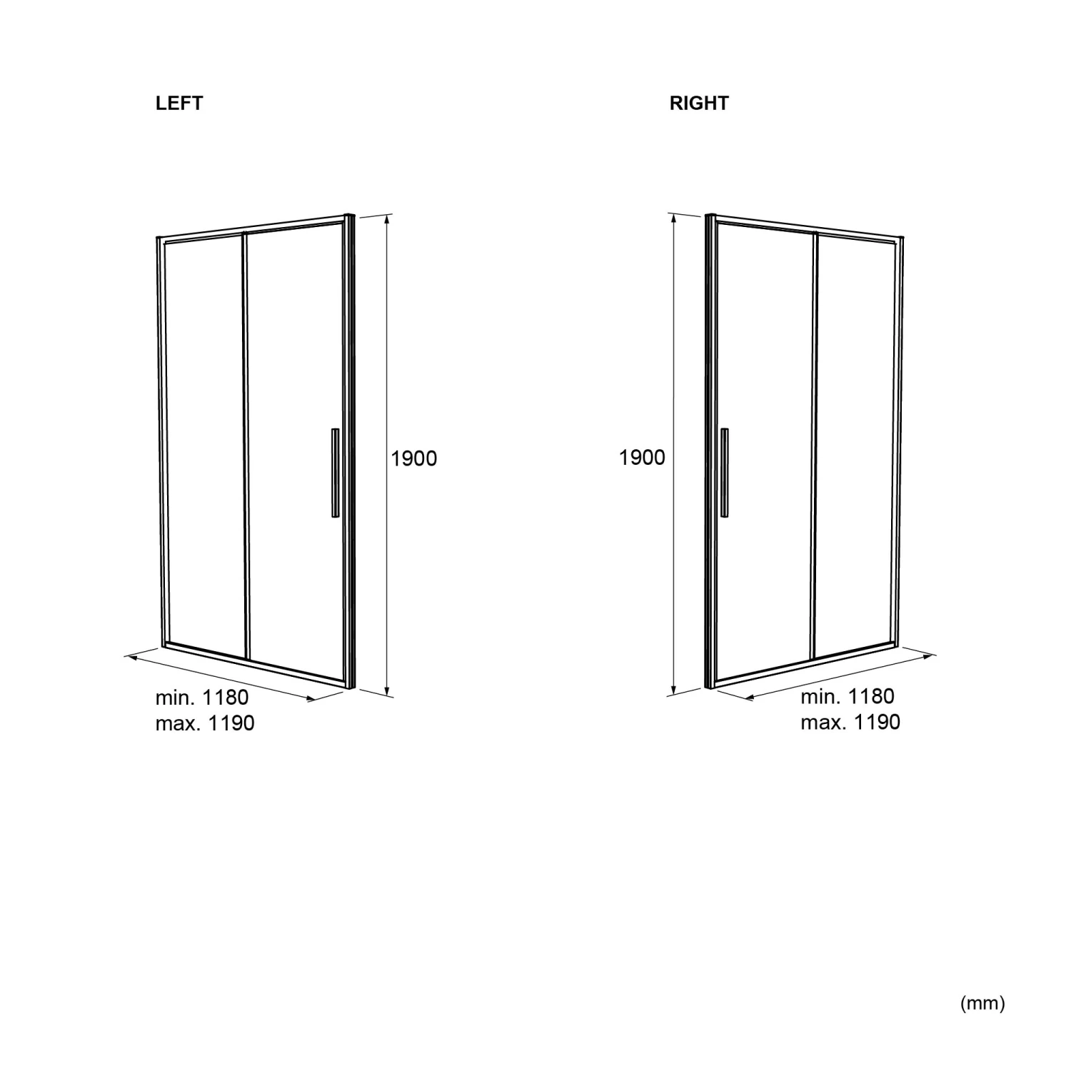 Luca Varess Morano Douche Draaideur 120 X 190 Cm Helder Glas Mat Zwart Profiel 6 Luca Varess Morano Douche Draaideur 120 X 190 Cm Helder Glas Mat Zwart Profiel - Afbeelding 6