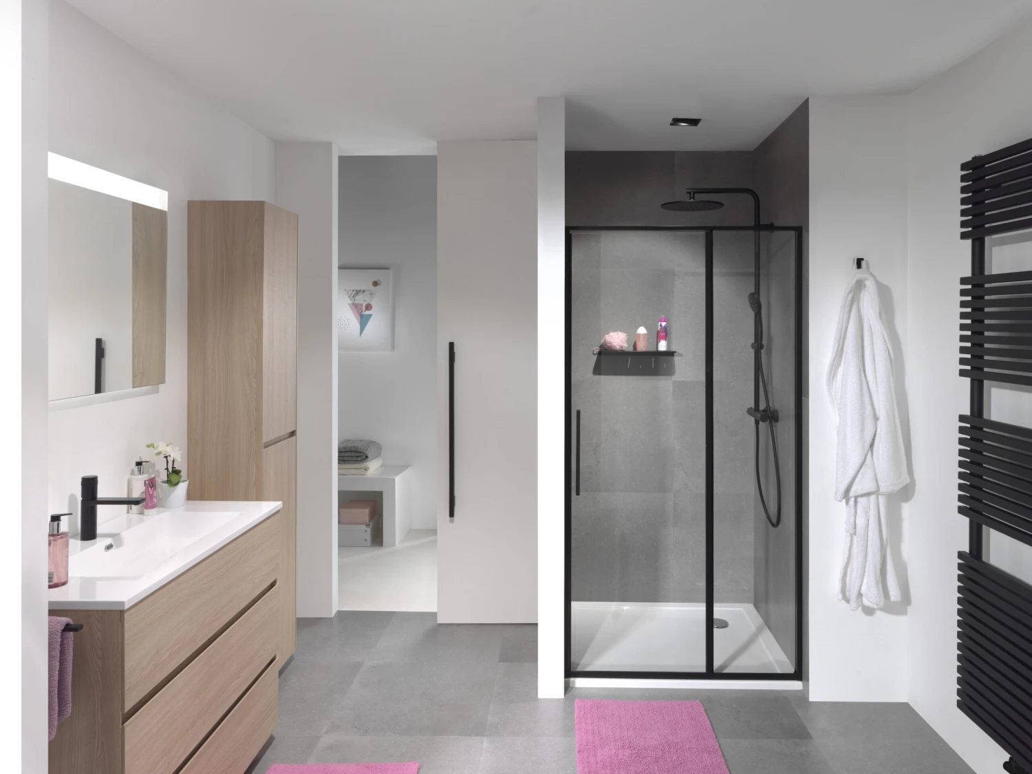 Luca Varess Morano Douche Draaideur 120 X 190 Cm Helder Glas Mat Zwart Profiel 4 Luca Varess Morano Douche Draaideur 120 X 190 Cm Helder Glas Mat Zwart Profiel - Afbeelding 4