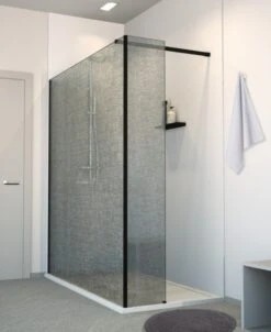 Badkamerwinkel -Badkamerwinkel c20b5a52a16e390c1e16999a8f2553eb969e93db p 31778 31771 26756 26860 26758 27088 26833 bmss linnenzwart zwartmat hoek 180cm 90cm paneel an