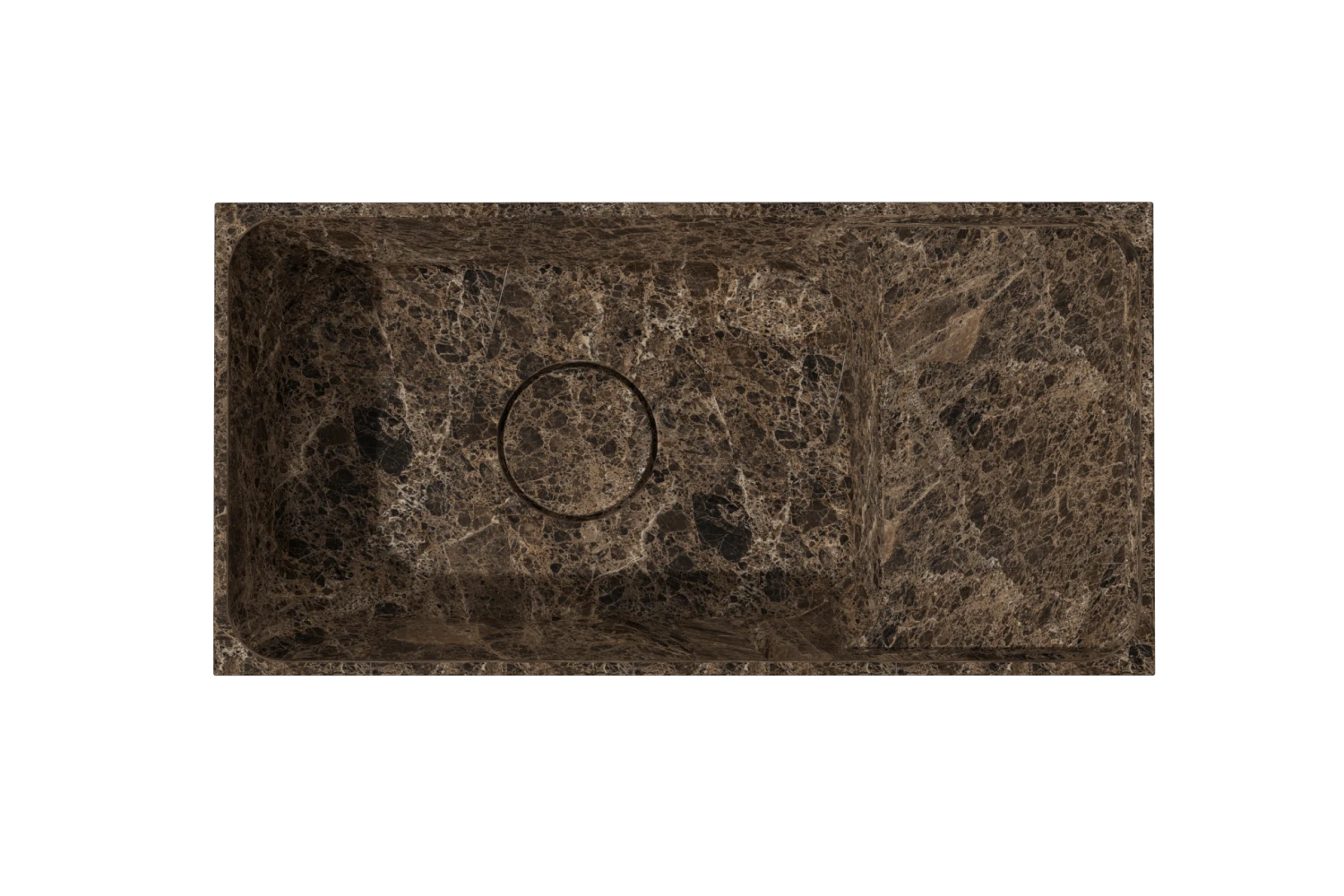 Balmani Dama Handenwasser 42 X 21 Cm Dark Emperador Marmer 2 Balmani Dama Handenwasser 42 X 21 Cm Dark Emperador Marmer - Afbeelding 2