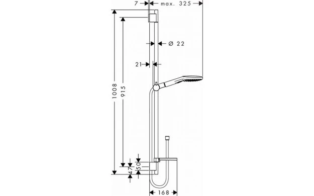 Hansgrohe Raindance Select E 120 Glijstangset ø12cm Wit/chroom 4 Hansgrohe Raindance Select E 120 Glijstangset ø12cm Wit/chroom - Afbeelding 4