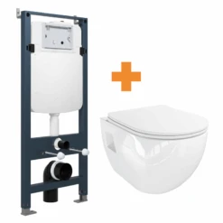 Linie Waldo Hangtoilet Glanzend Wit Open Spoelrand Met Linie Ilana Inbouwreservoir