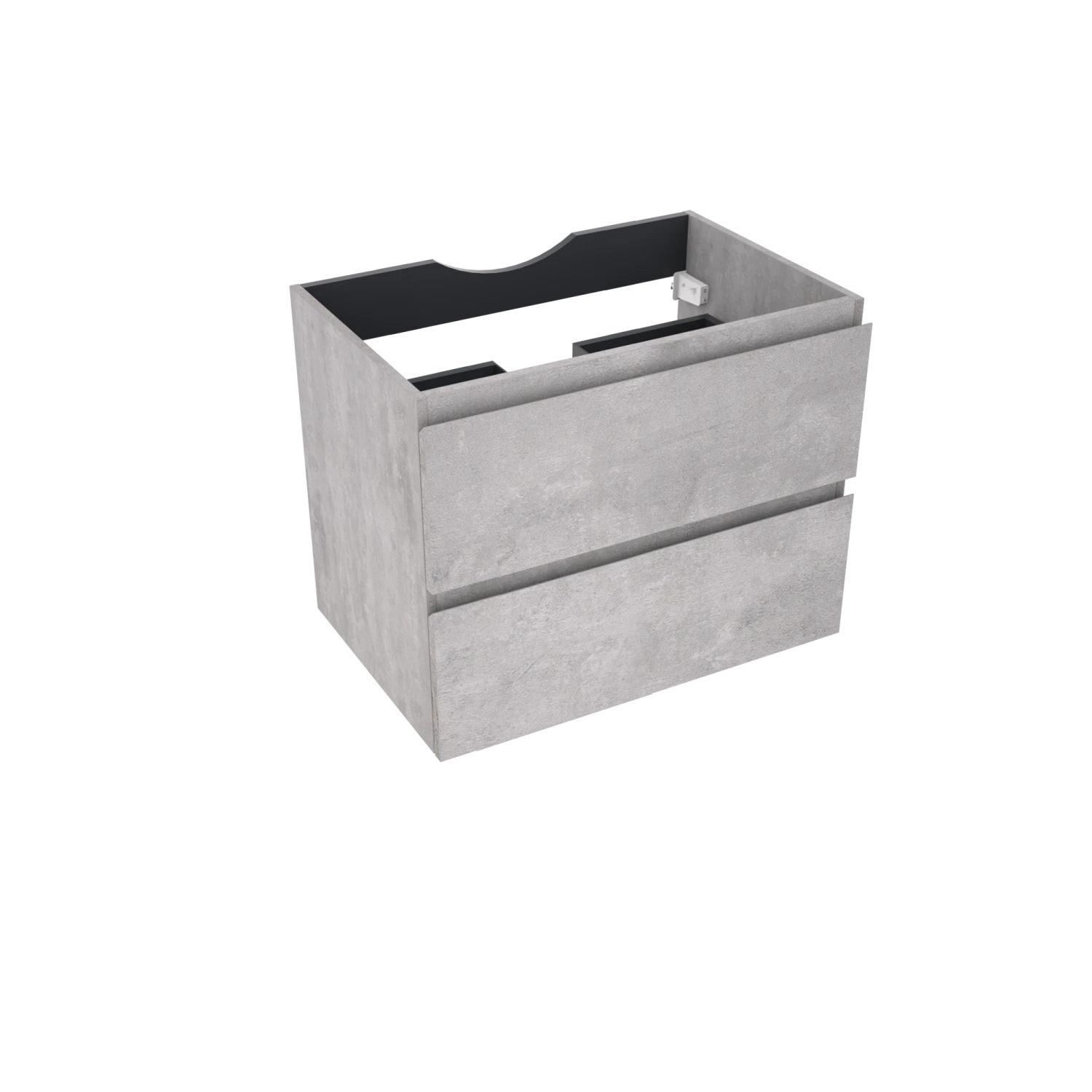 Linie Lado Zwevende Wastafelonderkast 70 X 46 Cm Beton Donkergrijs 2 Lades 1 Linie Lado Zwevende Wastafelonderkast 70 X 46 Cm Beton Donkergrijs 2 Lades