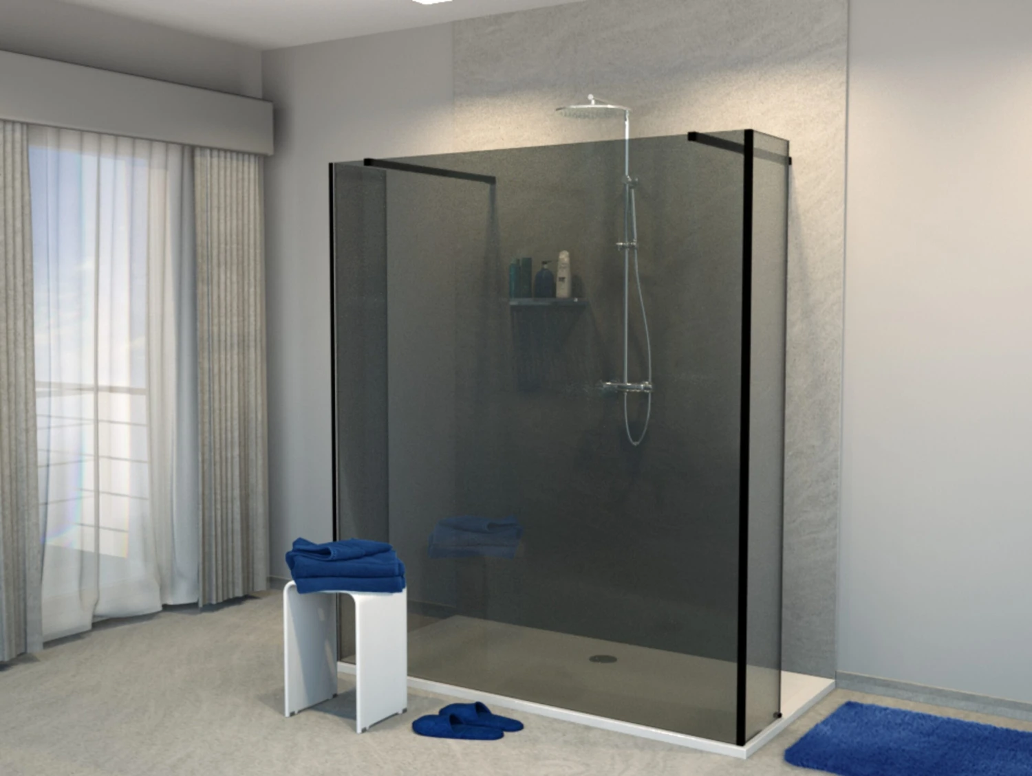 Balmani Modular Inloopdouche Met Vrijstaande Wand En Vast Paneel 180 X 200 Cm Rookglas Mat Zwart Profiel 1 Balmani Modular Inloopdouche Met Vrijstaande Wand En Vast Paneel 180 X 200 Cm Rookglas Mat Zwart Profiel