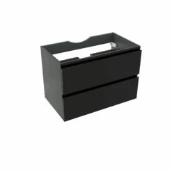 Linie Lado Zwevende Wastafelonderkast 80 X 46 Cm Mat Zwart 2 Lades