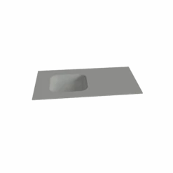 Balmani Tablo Arcato Asymmetrisch Linkse Wastafel Met Crepine Mat Steengrijze Solid Surface 120 X 55 Cm