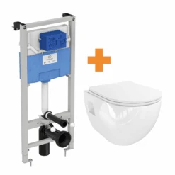Linie Waldo Hangtoilet Glanzend Wit Open Spoelrand Met Ideal Standard ProSys Inbouwreservoir