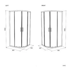 Luca Varess Talan Douche Schuifdeur 90 X 200 Cm Helder Glas Mat Zwart Profiel -Badkamerwinkel dc4f63c7761abfb3e68d1347000a705ed1f621ee TT LucaVaress TALAN 900x900x2000 R S 1