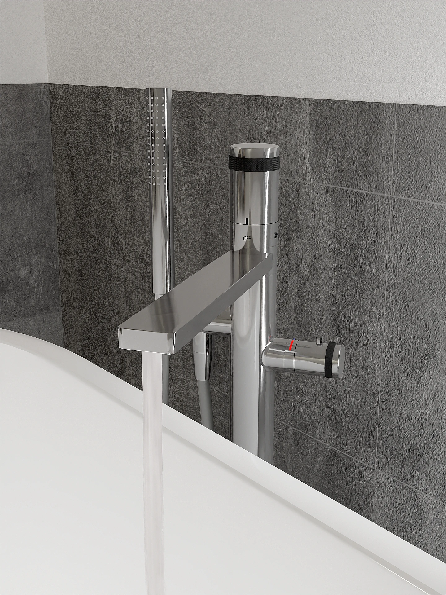 Blaufoss Sonic Vrijstaande Badkraan Thermostatisch Chroom 4 Blaufoss Sonic Vrijstaande Badkraan Thermostatisch Chroom - Afbeelding 4