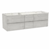 Storke Edge Zwevend Badkamermeubel 165 X 52 Cm Beton Zilvergrijs Met Mata Dubbele Wastafel In Solid Surface