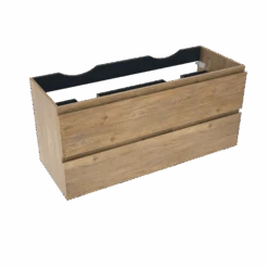Linie Lado Zwevende Wastafelonderkast 120 X 46 Cm Natuur Eik 2 Lades 2 Sifonuitsparingen