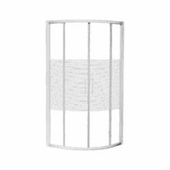 Luca Varess Talan Douche Schuifdeur 90 X 200 Cm Gestreept Glas Glanzend Wit Profiel