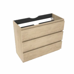 Linie Lado Staande Wastafelonderkast 100 X 46 Cm Witte Eik 3 Lades