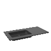 Storke Scuro Asymmetrisch Linkse Wastafel Mat Kwarts 100 X 52 Cm
