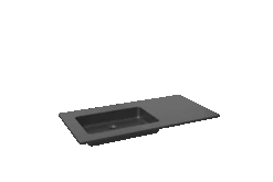 Storke Scuro Asymmetrisch Linkse Wastafel Mat Kwarts 100 X 52 Cm