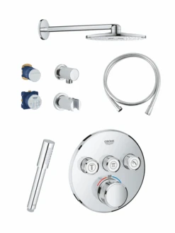Grohe Grohtherm SmartControl Thermostatische Inbouw Regendoucheset Met Ronde Regendouchekop Met Waterval 31 Cm Glanzend Chroom