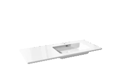 Storke Diva Asymmetrisch Rechtse Wastafel Glanzend Composiet Marmer 120 X 52 Cm Combinatie Kast 35 Cm