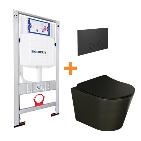 Luca Varess Spirello Hangtoilet Mat Zwart En Fino Wc-bril Met Geberit UP320 Inbouwreservoir Met Burda Wc-elementen Luca Varess Perola Bedieningspaneel Mat Zwart 1 Luca Varess Spirello Hangtoilet Mat Zwart En Fino Wc-bril Met Geberit UP320 Inbouwreservoir Met Burda Wc-elementen Luca Varess Perola Bedieningspaneel Mat Zwart