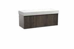 Balmani Forma Zwevend Badkamermeubel 135 X 55 Cm Gerookte Eik Met Dominus Enkel Of Dubbel Tablet In Solid Surface Mat Wit Verticale Symmetrische Rechte Ribbel